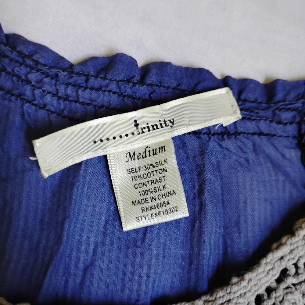 Trinity Top Medium Silk Cotton Patchwork Flowy Fa… - image 5